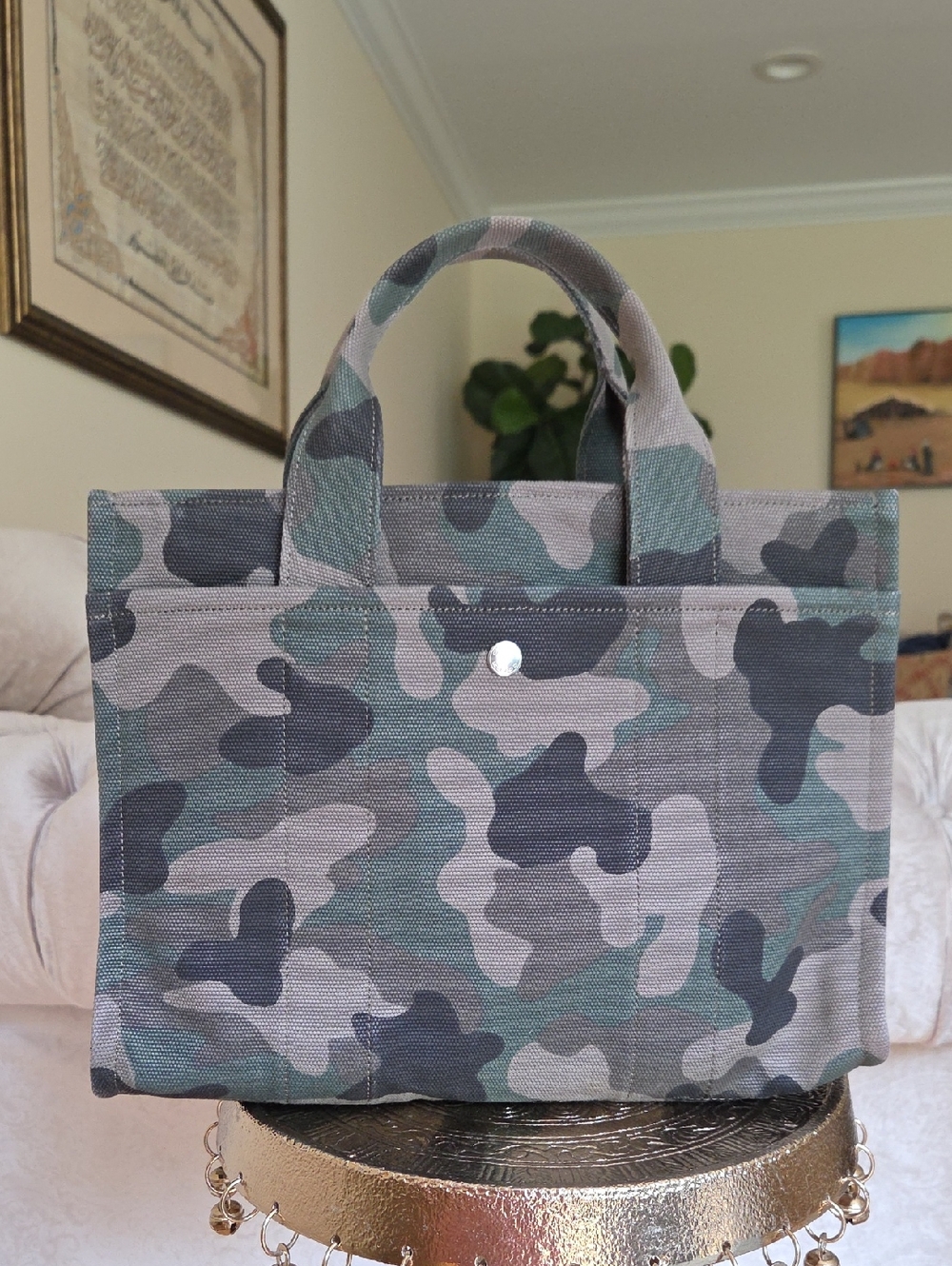 COACH Cargo Tote Bag with Camo Print - Picture 7 of 15